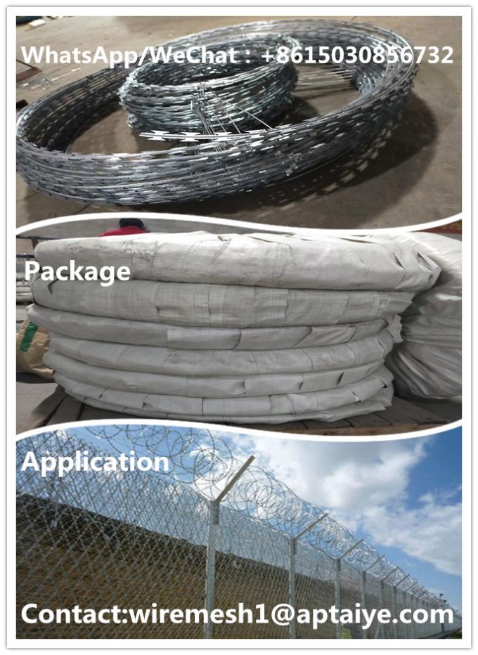 Double Concertina Razor Wire , Concertina Barbed Wire With Various