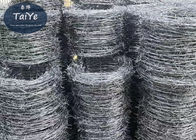 Electro Galvanized Security Barbed Wire Sharp Blade Weatherproof In Military