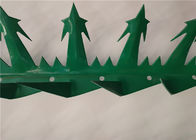 Powder Coated Anti Climbed Security Spikes For Top Of Fence , Dark Green