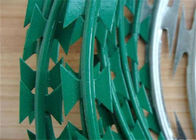 Concertina Colour Razor Ribbon Pvc Coated Barbed Wire For Housetop