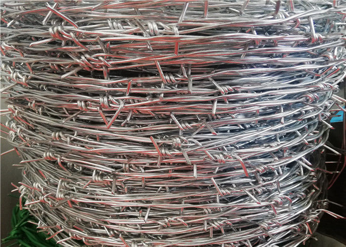 12 Ga 4 Point Stretching Security Barbed Wire / Galvanized Steel Bulk Barbed Wire