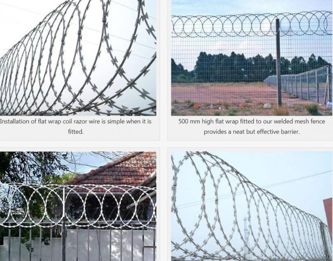 Iso BTO 22 Razor Wire Flat Wrap Coils Are Made Of High Tensile Razor Wire