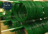 Green Plastic PVC Coated Razor Wire BTO22 Type High Tensile Prison Razor Wire