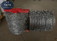 Electro Galvanized Security Barbed Wire Sharp Blade Weatherproof In Military