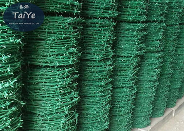 PE PVC Coated Security Barbed Wire Stoving Varnish Razor Coil Barbed Wire