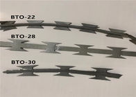 Razor Blade Barbed Fence Security Wire Single Loop Coiled Galvanized / Pvc Coated