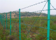 PVC Coated Lowa Barbed Wire Green Security Fence On Chain Link Fence Top