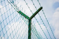 PVC Coated Lowa Barbed Wire Green Security Fence On Chain Link Fence Top