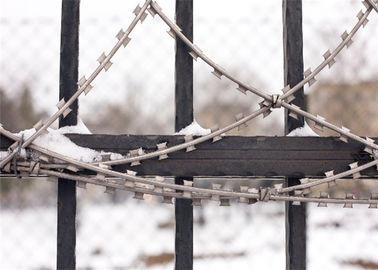 Hot Dip Galvanized BTO 10 Flat Razor Wire Stainless Steel On Protect Private Grounds