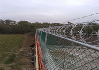 Cbt -60 Concertina Razor Barbed Tape Wire On Chain Link Fence Razor Fence