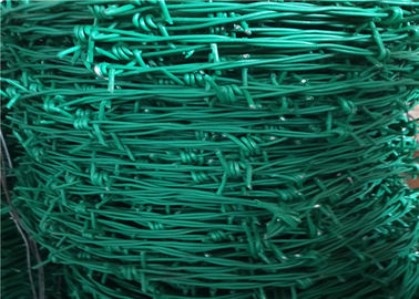 Colorful PVC Coated Barbed Wire 3 - 4 Strands 4 Points Security Fence