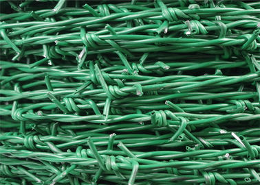 Colorful PVC Coated Barbed Wire 3 - 4 Strands 4 Points Security Fence