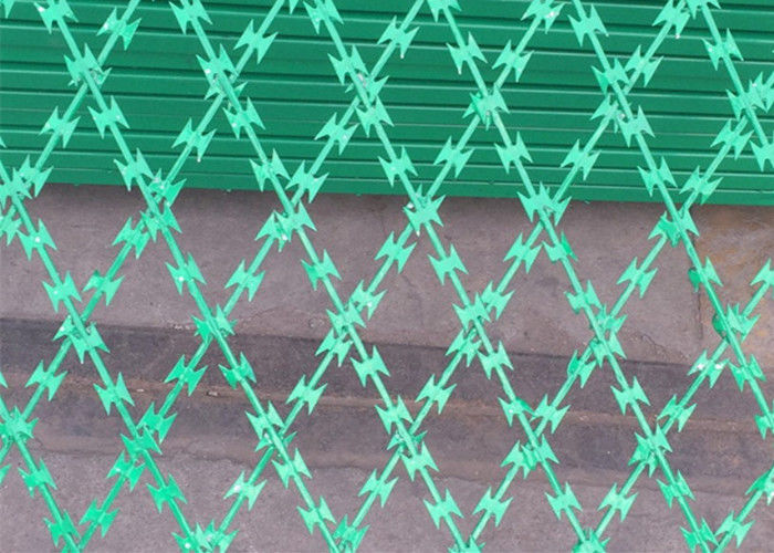 Powder Coating Razor Wire Mesh Fencing / Flat Type Welded Razor Wire Fence